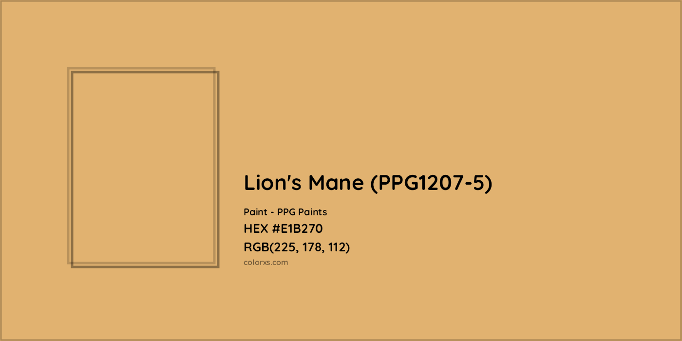 HEX #E1B270 Lion's Mane (PPG1207-5) Paint PPG Paints - Color Code