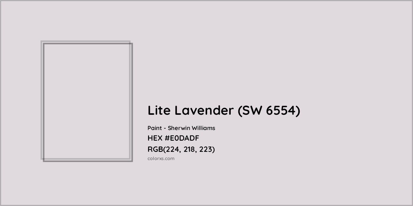HEX #E0DADF Lite Lavender (SW 6554) Paint Sherwin Williams - Color Code