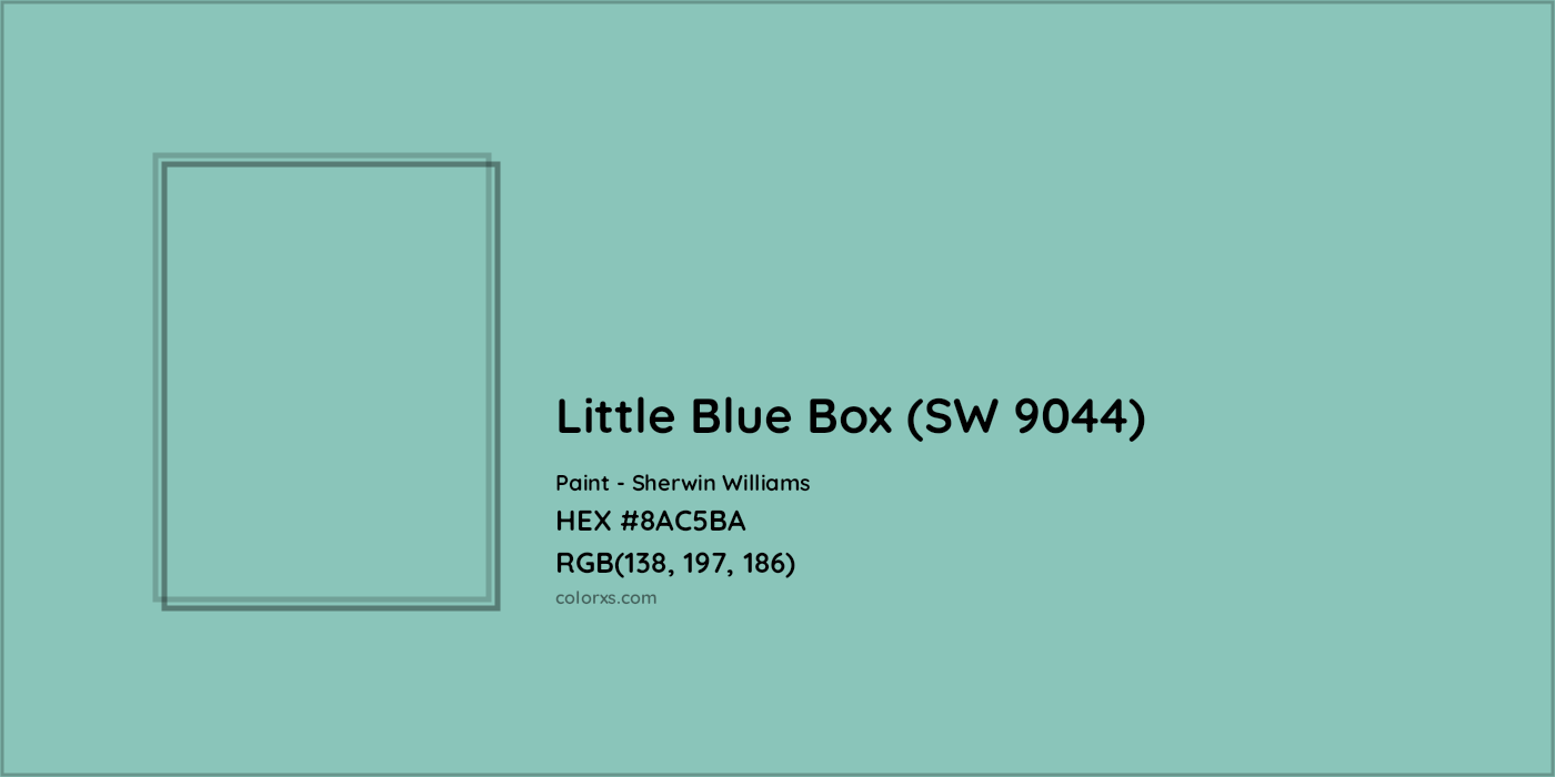 HEX #8AC5BA Little Blue Box (SW 9044) Paint Sherwin Williams - Color Code