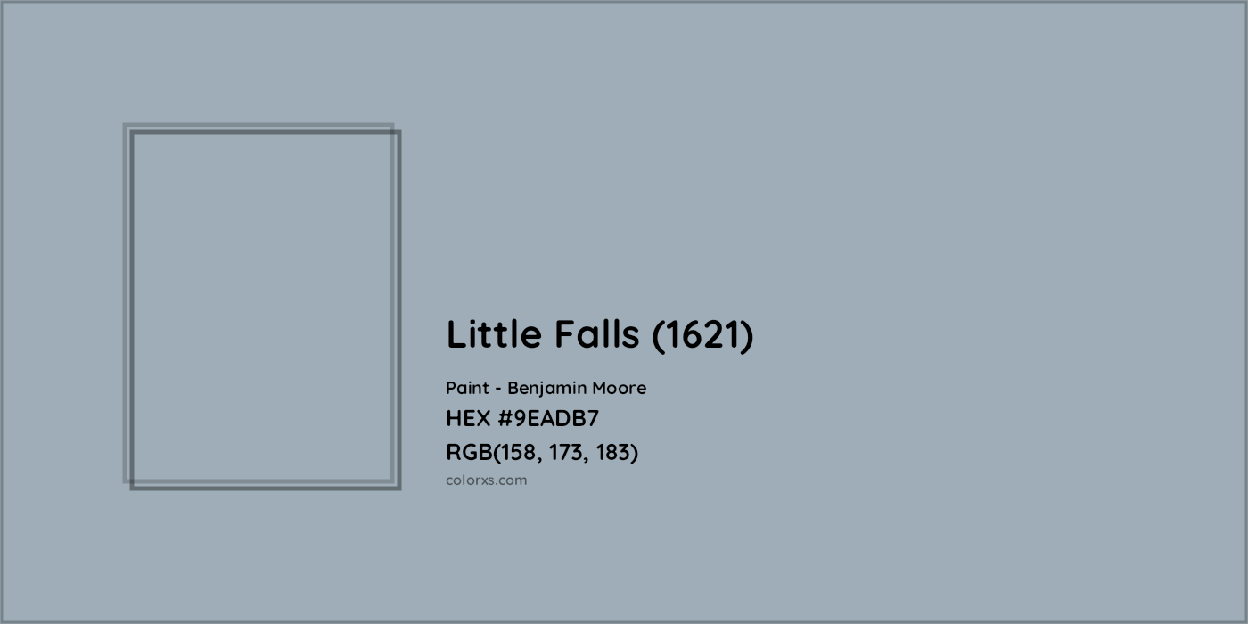 HEX #9EADB7 Little Falls (1621) Paint Benjamin Moore - Color Code