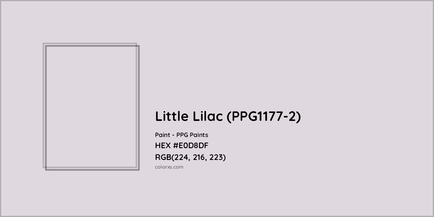 HEX #E0D8DF Little Lilac (PPG1177-2) Paint PPG Paints - Color Code