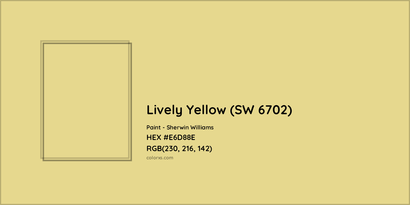 HEX #E6D88E Lively Yellow (SW 6702) Paint Sherwin Williams - Color Code