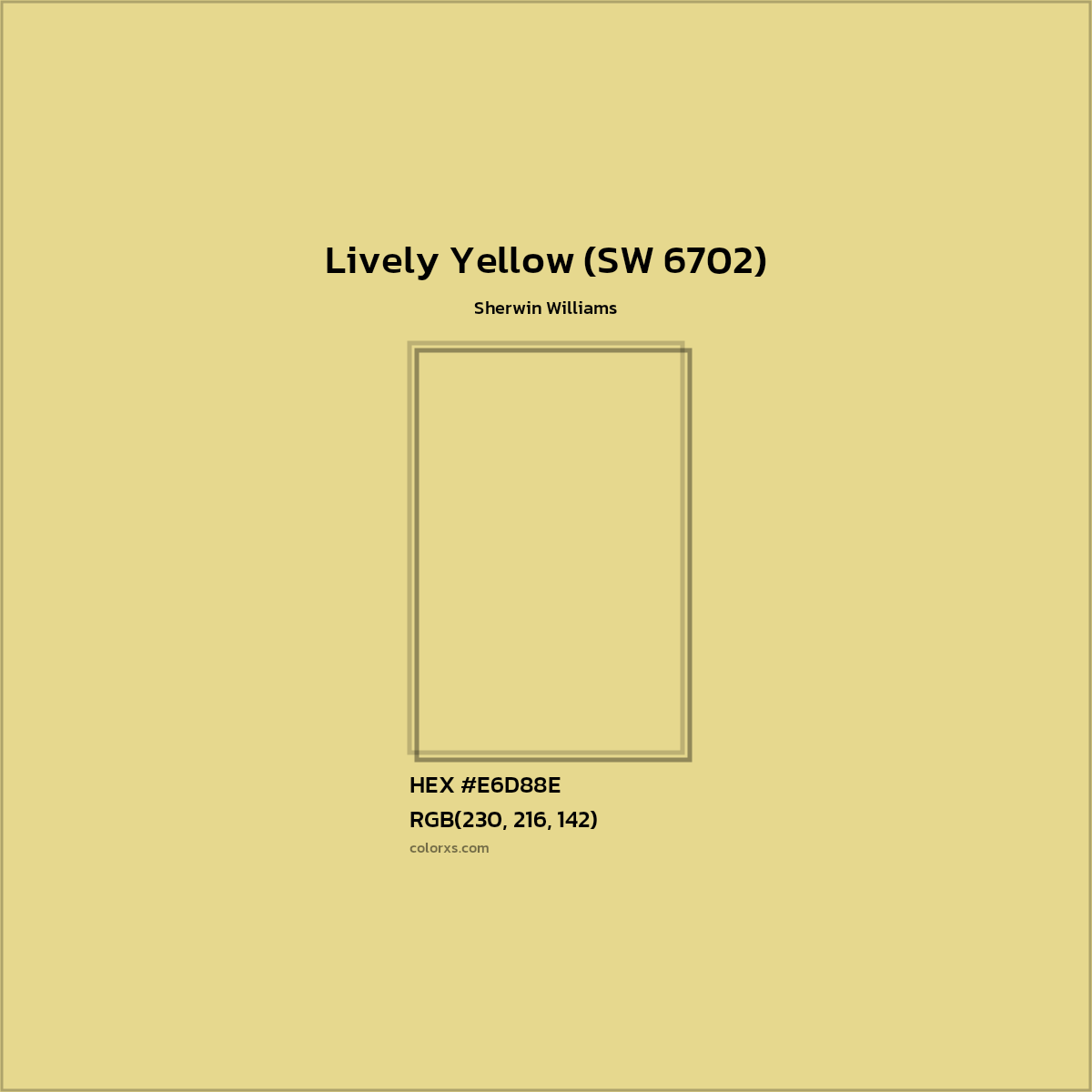 HEX #E6D88E Lively Yellow (SW 6702) Paint Sherwin Williams - Color Code