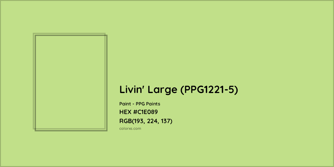 HEX #C1E089 Livin' Large (PPG1221-5) Paint PPG Paints - Color Code