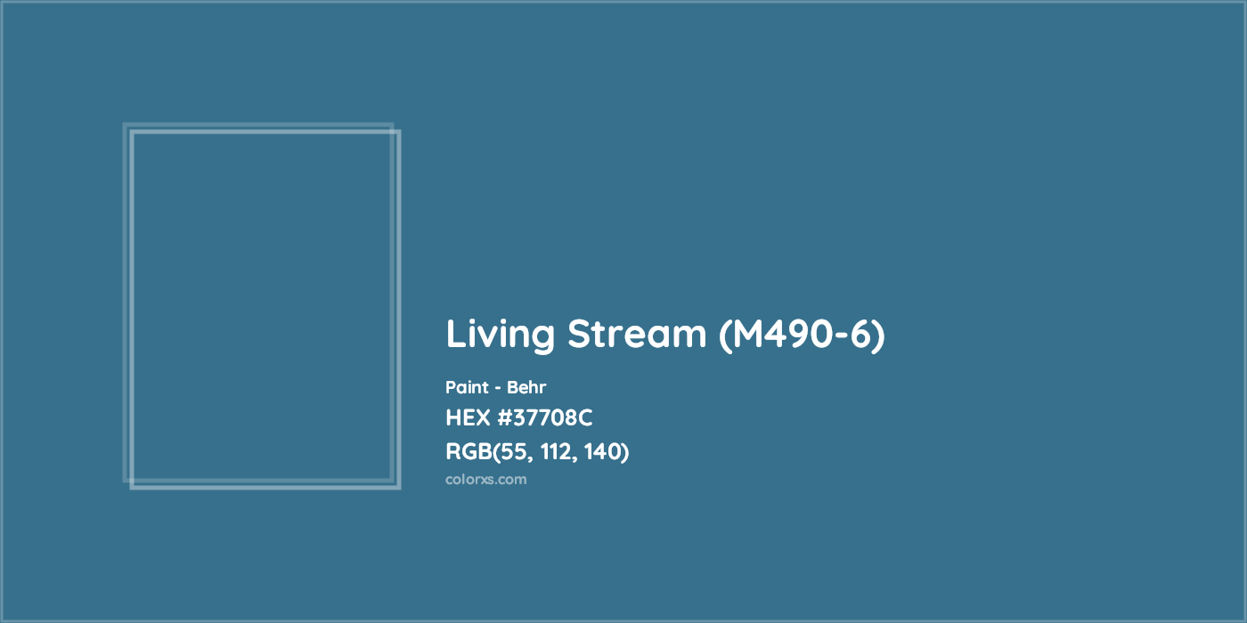 HEX #37708C Living Stream (M490-6) Paint Behr - Color Code
