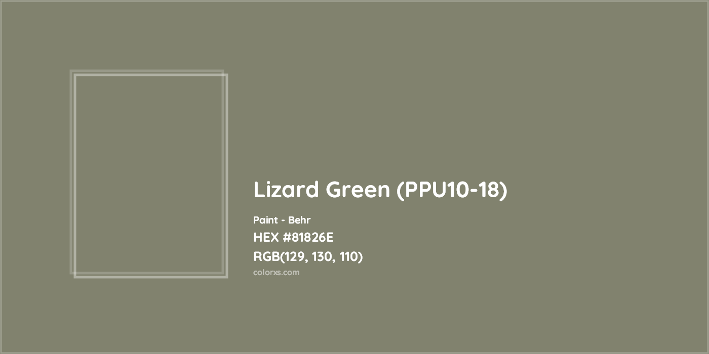 HEX #81826E Lizard Green (PPU10-18) Paint Behr - Color Code