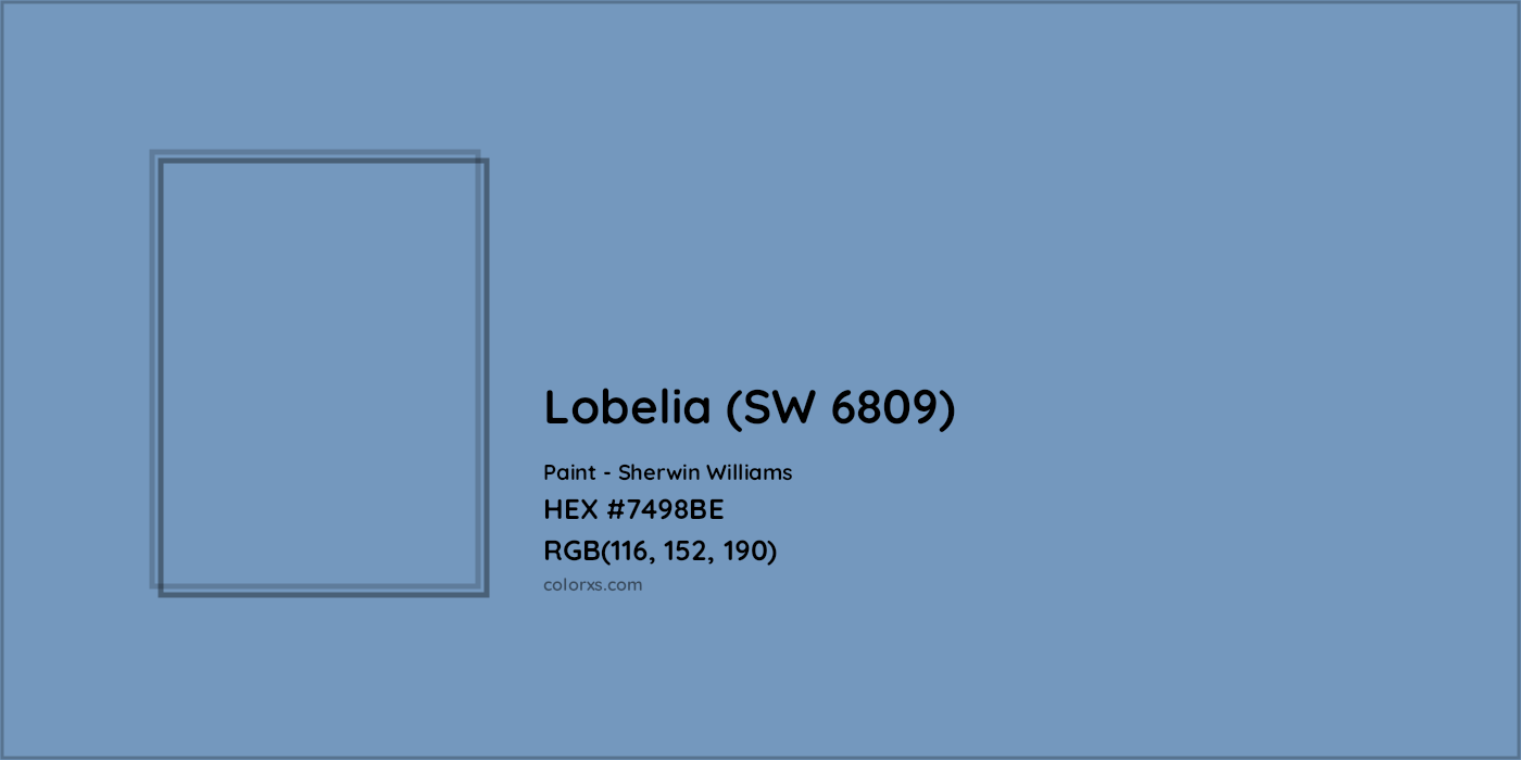 HEX #7498BE Lobelia (SW 6809) Paint Sherwin Williams - Color Code