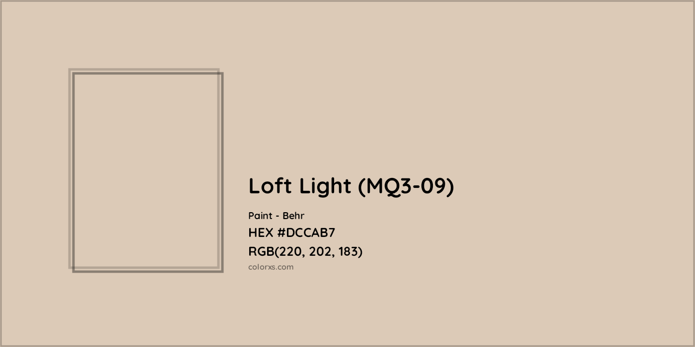HEX #DCCAB7 Loft Light (MQ3-09) Paint Behr - Color Code