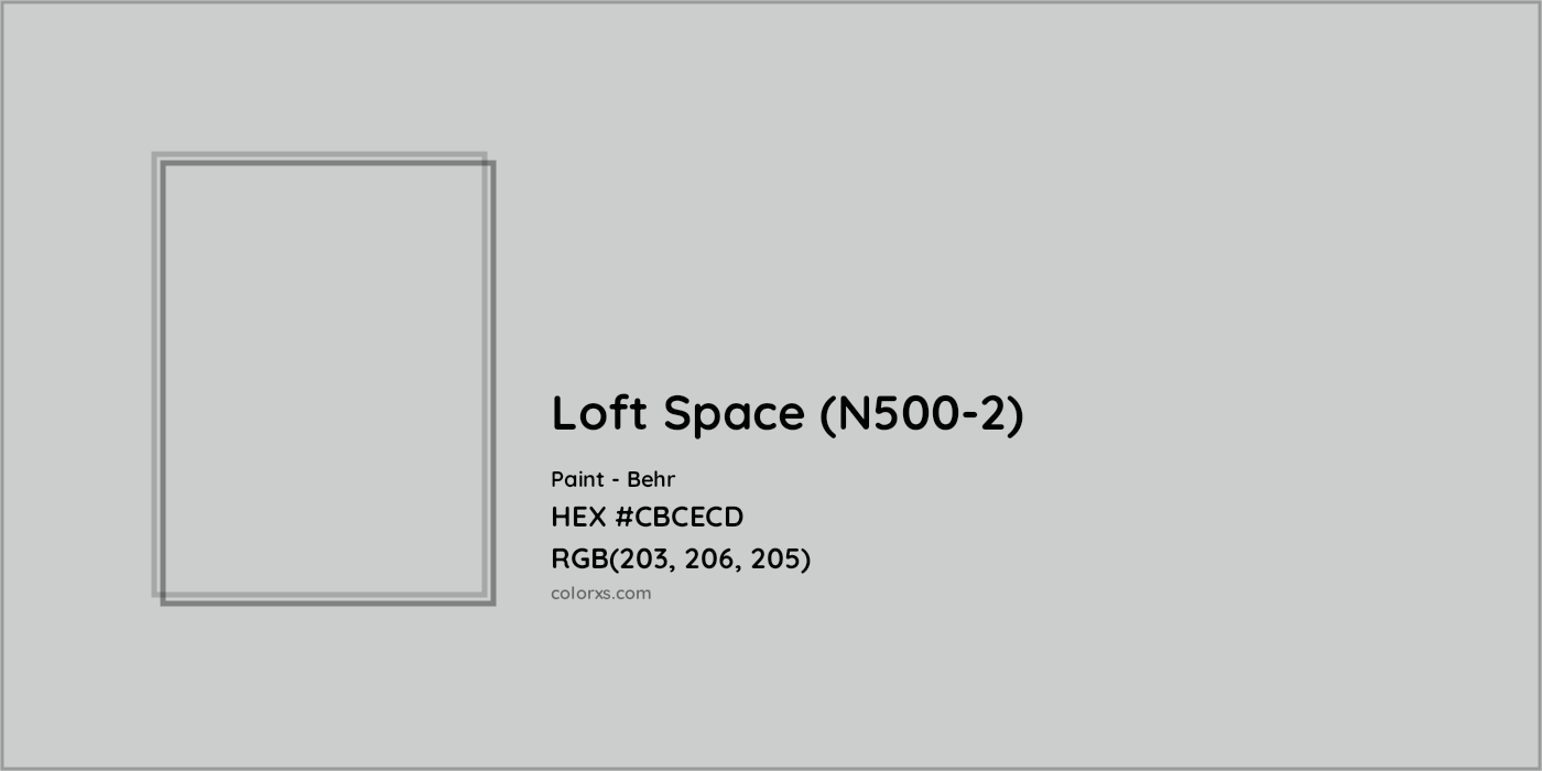 HEX #CBCECD Loft Space (N500-2) Paint Behr - Color Code