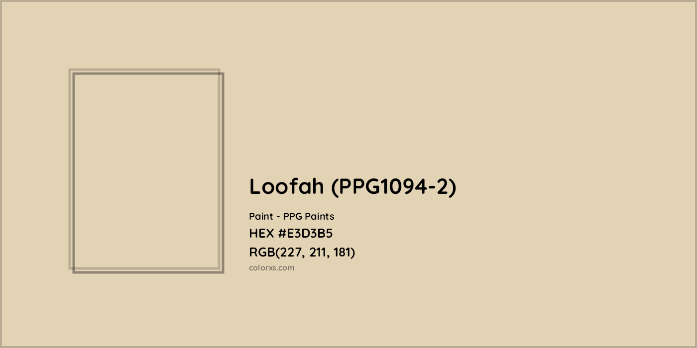 HEX #E3D3B5 Loofah (PPG1094-2) Paint PPG Paints - Color Code