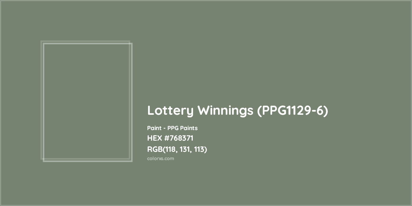 HEX #768371 Lottery Winnings (PPG1129-6) Paint PPG Paints - Color Code