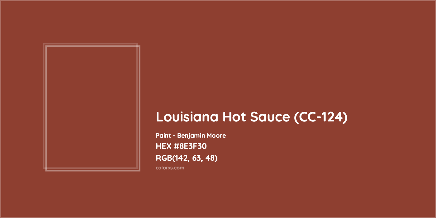 HEX #8E3F30 Louisiana Hot Sauce (CC-124) Paint Benjamin Moore - Color Code