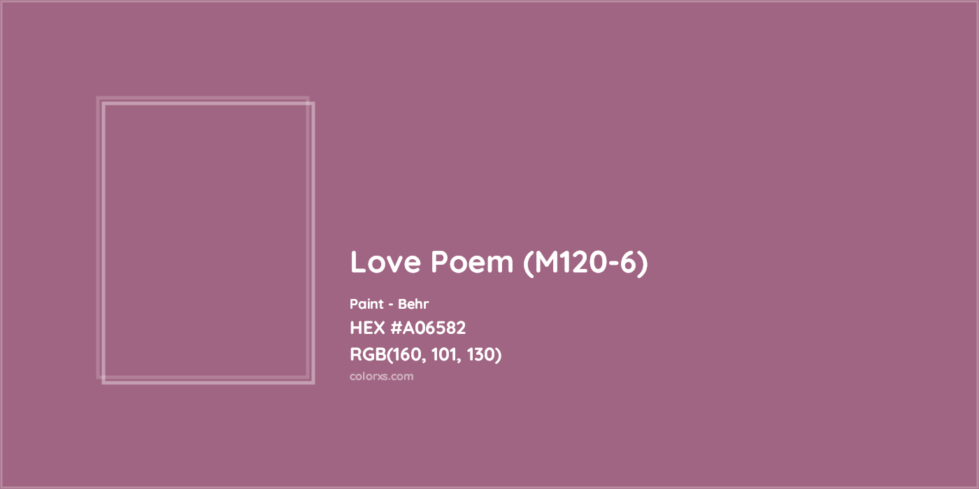 HEX #A06582 Love Poem (M120-6) Paint Behr - Color Code