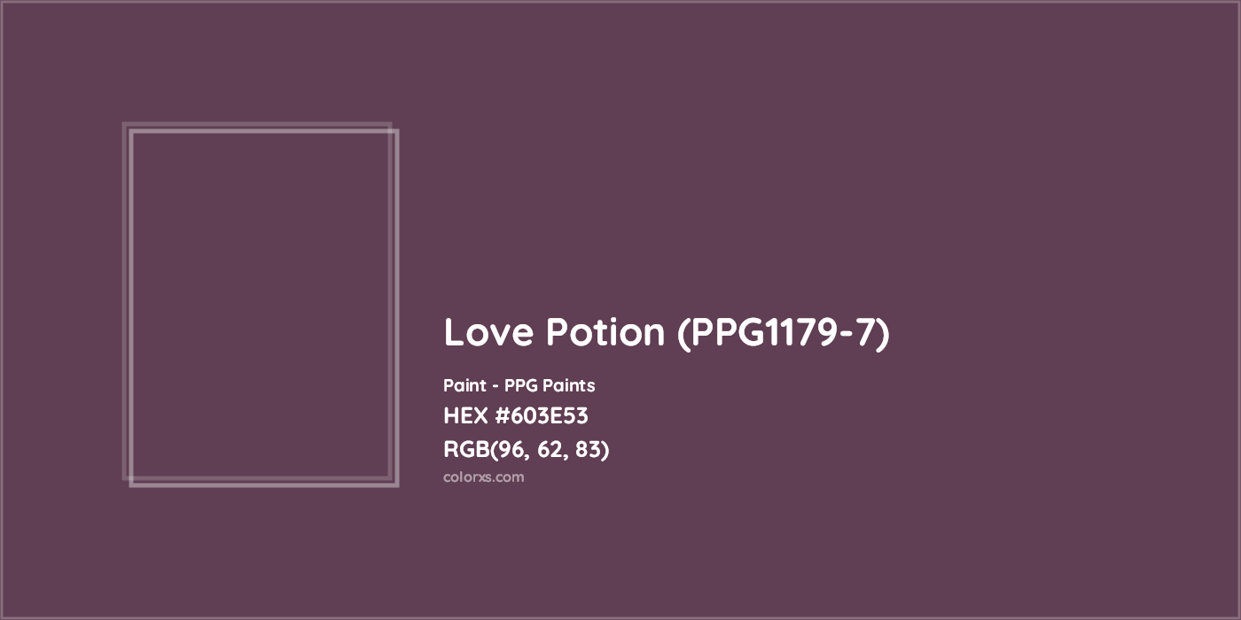 HEX #603E53 Love Potion (PPG1179-7) Paint PPG Paints - Color Code