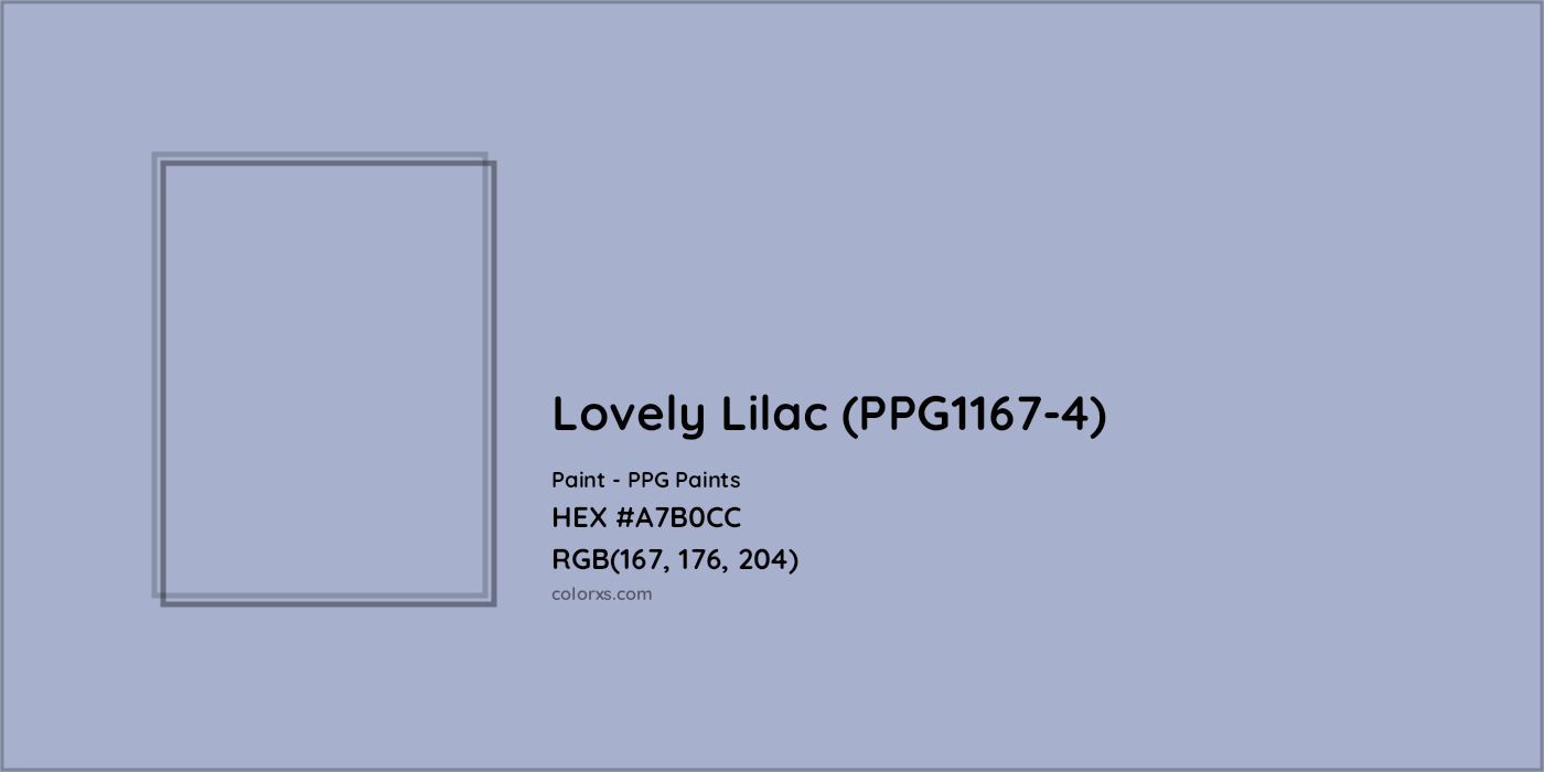 HEX #A7B0CC Lovely Lilac (PPG1167-4) Paint PPG Paints - Color Code