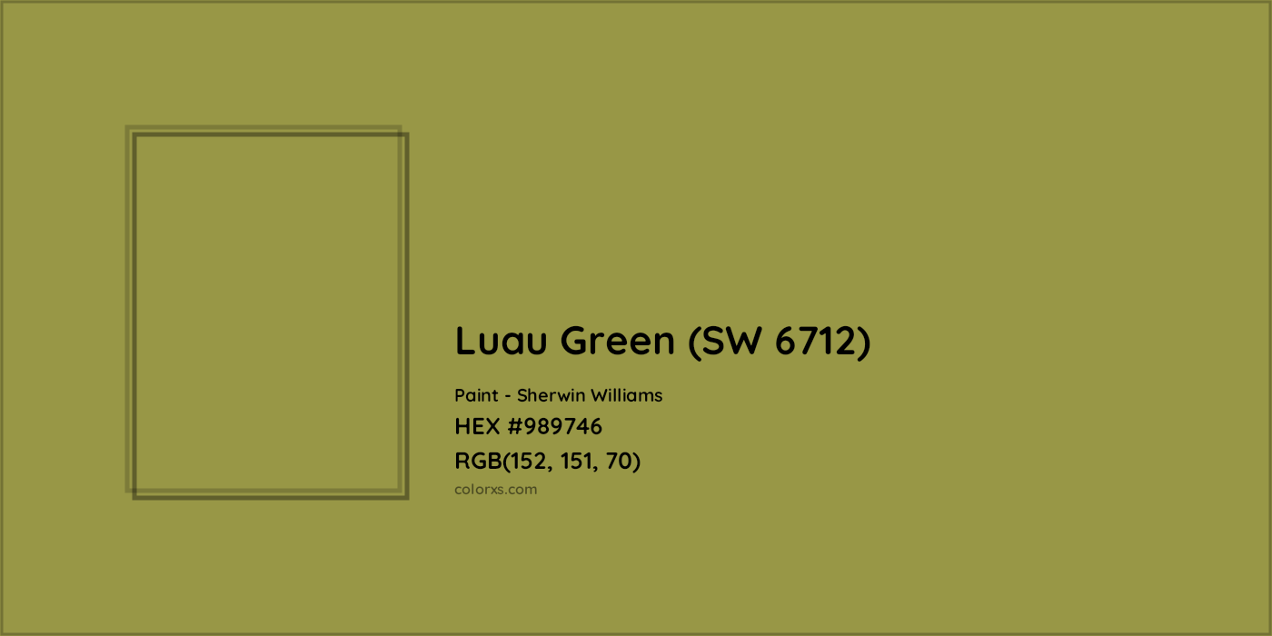 HEX #989746 Luau Green (SW 6712) Paint Sherwin Williams - Color Code