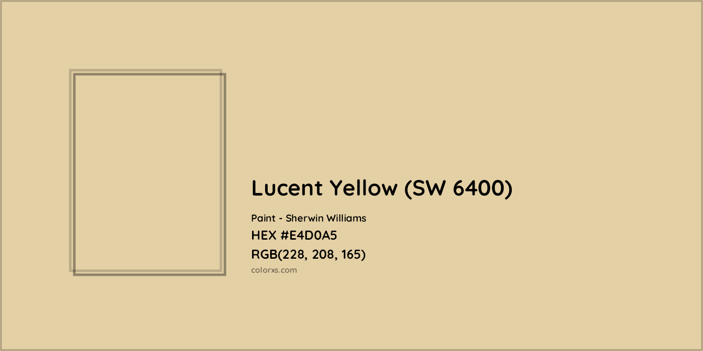 HEX #E4D0A5 Lucent Yellow (SW 6400) Paint Sherwin Williams - Color Code