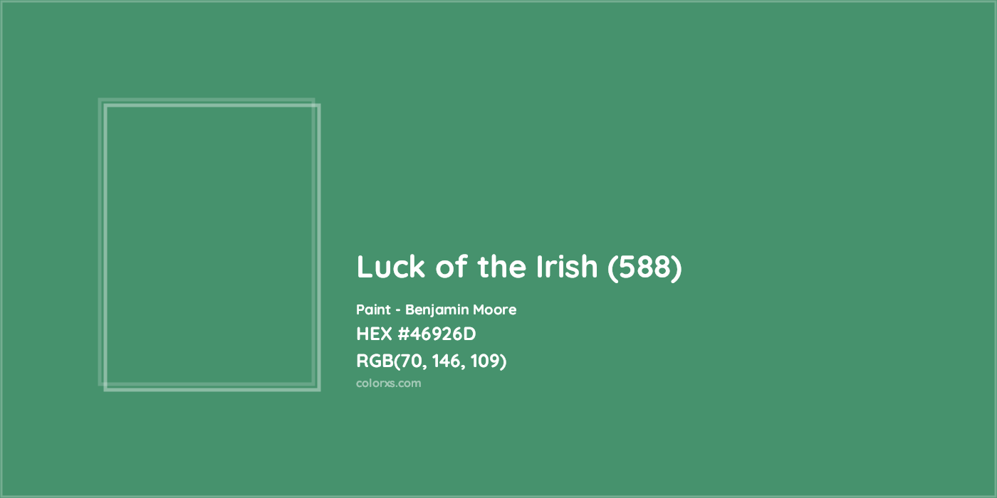 HEX #46926D Luck of the Irish (588) Paint Benjamin Moore - Color Code