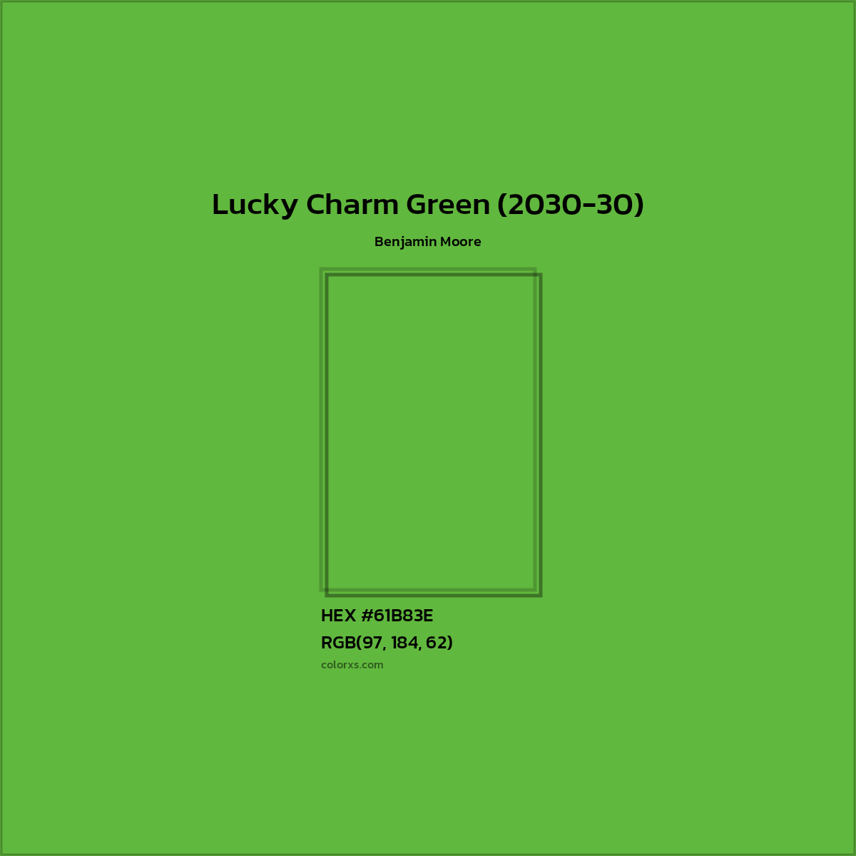 HEX #61B83E Lucky Charm Green (2030-30) Paint Benjamin Moore - Color Code