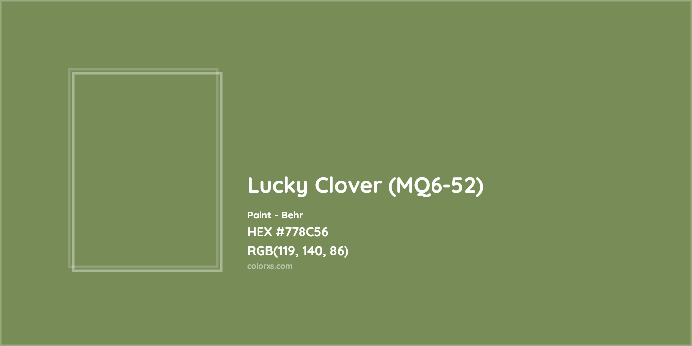 HEX #778C56 Lucky Clover (MQ6-52) Paint Behr - Color Code