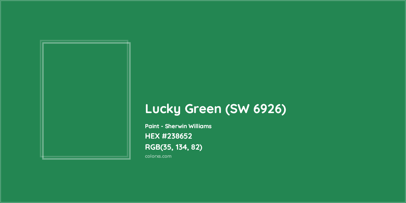 HEX #238652 Lucky Green (SW 6926) Paint Sherwin Williams - Color Code