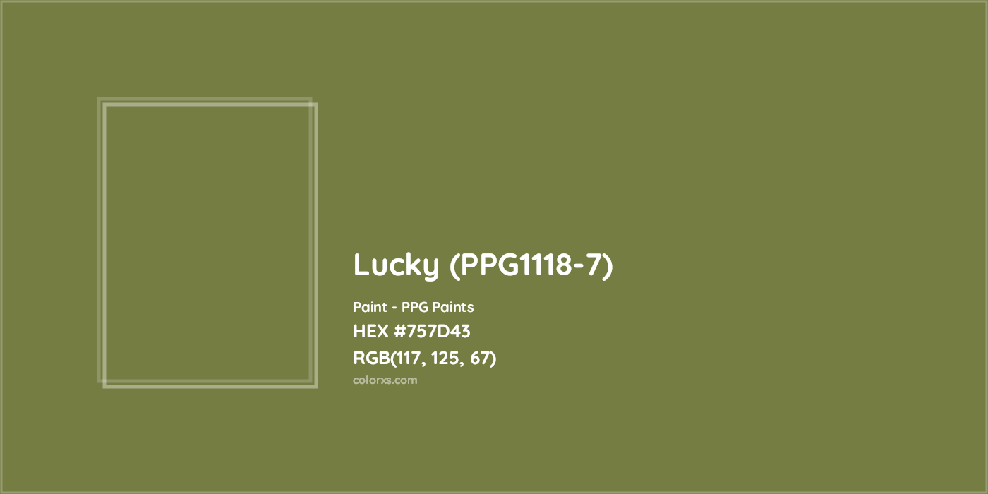 HEX #757D43 Lucky (PPG1118-7) Paint PPG Paints - Color Code