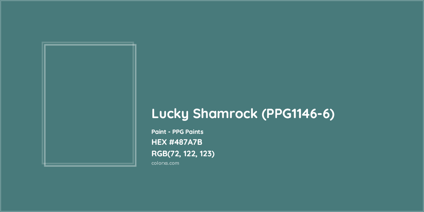 HEX #487A7B Lucky Shamrock (PPG1146-6) Paint PPG Paints - Color Code