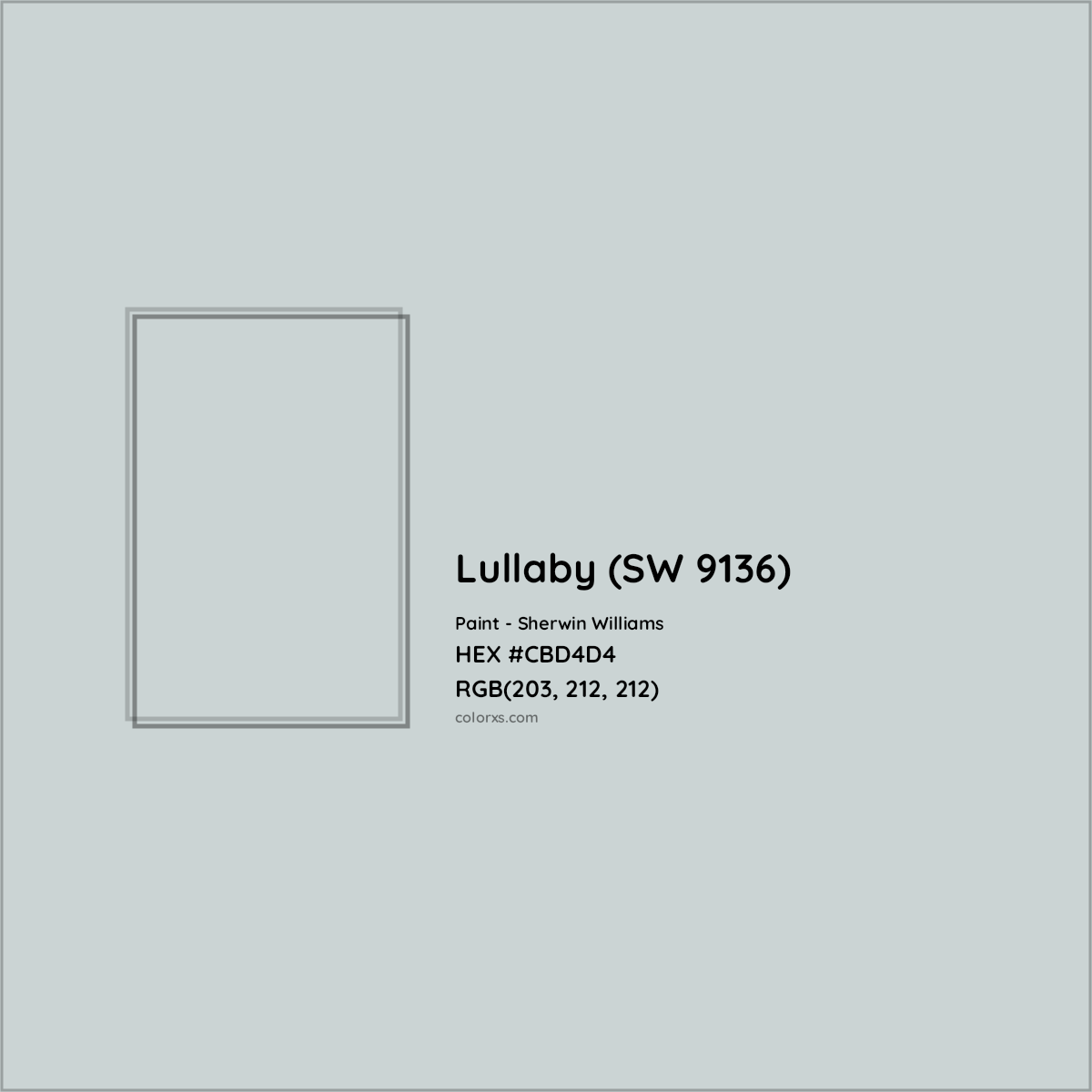 HEX #CBD4D4 Lullaby (SW 9136) Paint Sherwin Williams - Color Code