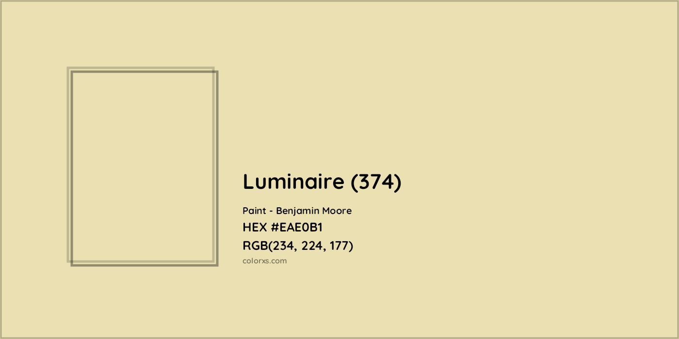 HEX #EAE0B1 Luminaire (374) Paint Benjamin Moore - Color Code