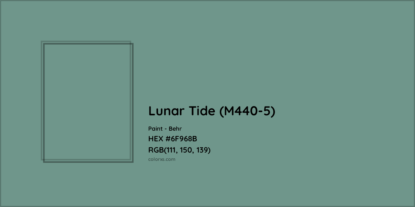 HEX #6F968B Lunar Tide (M440-5) Paint Behr - Color Code