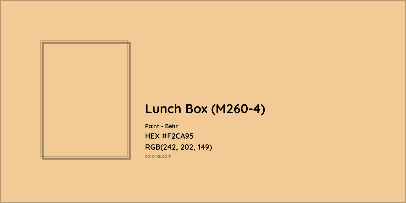 HEX #F2CA95 Lunch Box (M260-4) Paint Behr - Color Code
