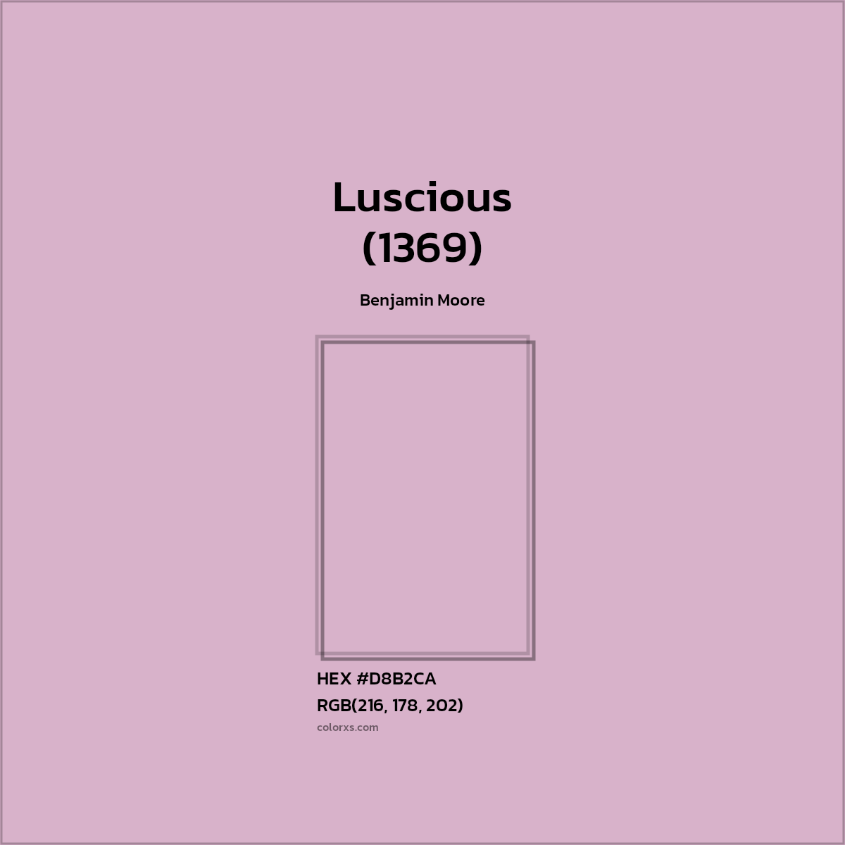 HEX #D8B2CA Luscious (1369) Paint Benjamin Moore - Color Code