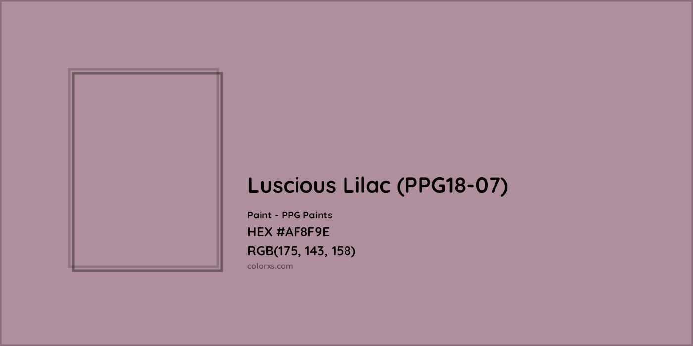 HEX #AF8F9E Luscious Lilac (PPG18-07) Paint PPG Paints - Color Code