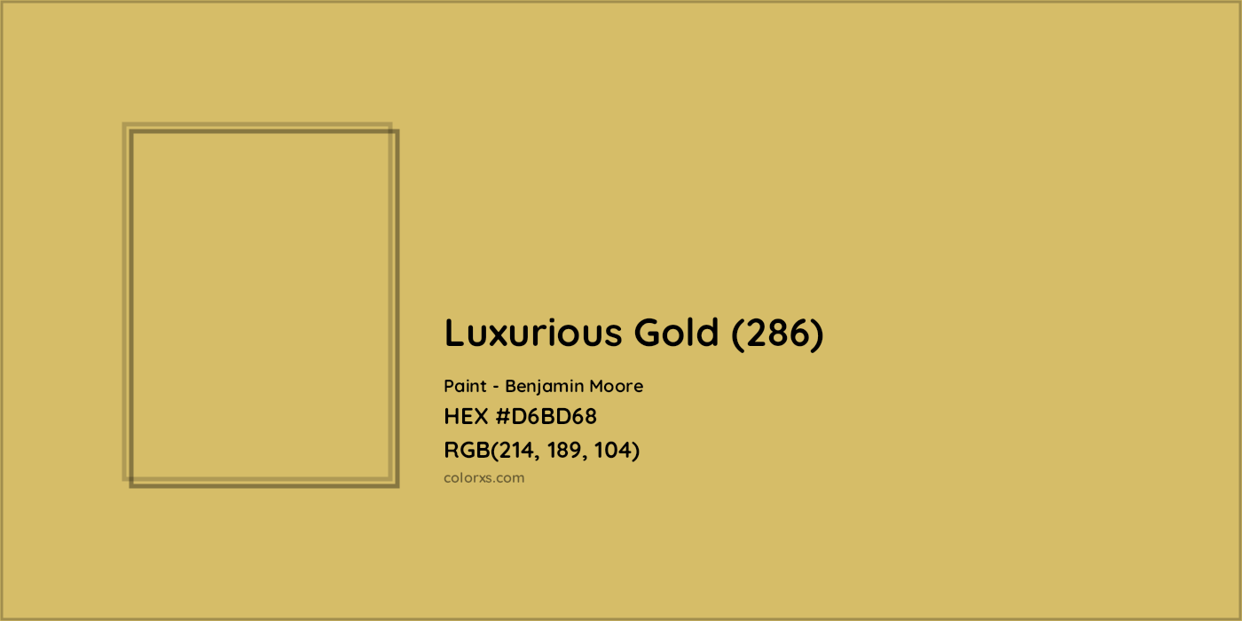 HEX #D6BD68 Luxurious Gold (286) Paint Benjamin Moore - Color Code