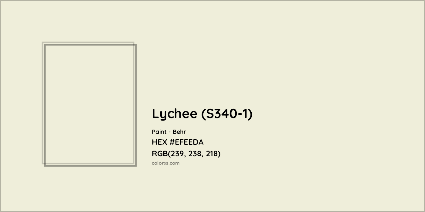 HEX #EFEEDA Lychee (S340-1) Paint Behr - Color Code