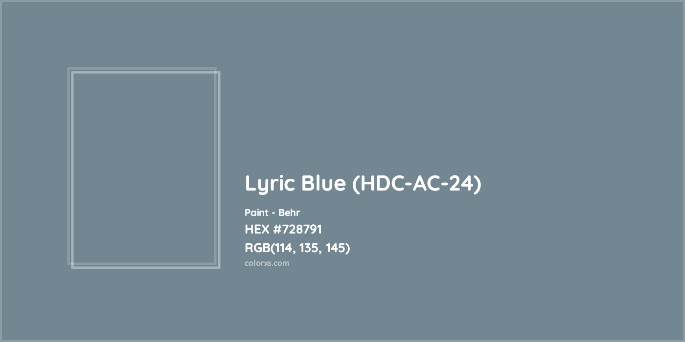 HEX #728791 Lyric Blue (HDC-AC-24) Paint Behr - Color Code