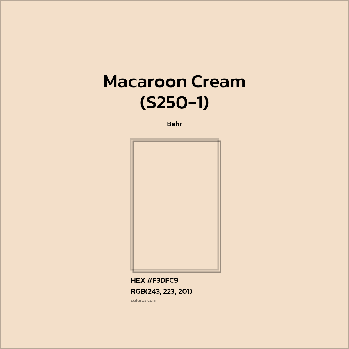 HEX #F3DFC9 Macaroon Cream (S250-1) Paint Behr - Color Code