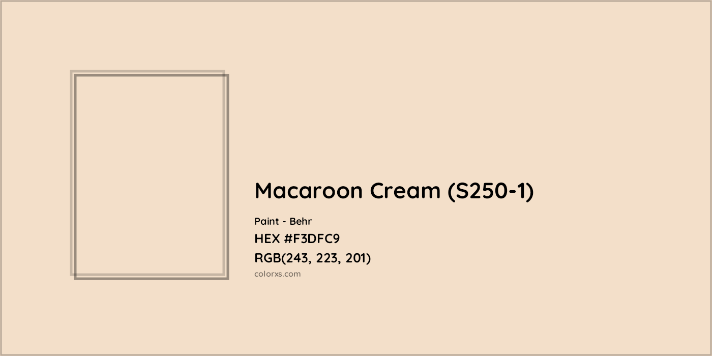 HEX #F3DFC9 Macaroon Cream (S250-1) Paint Behr - Color Code