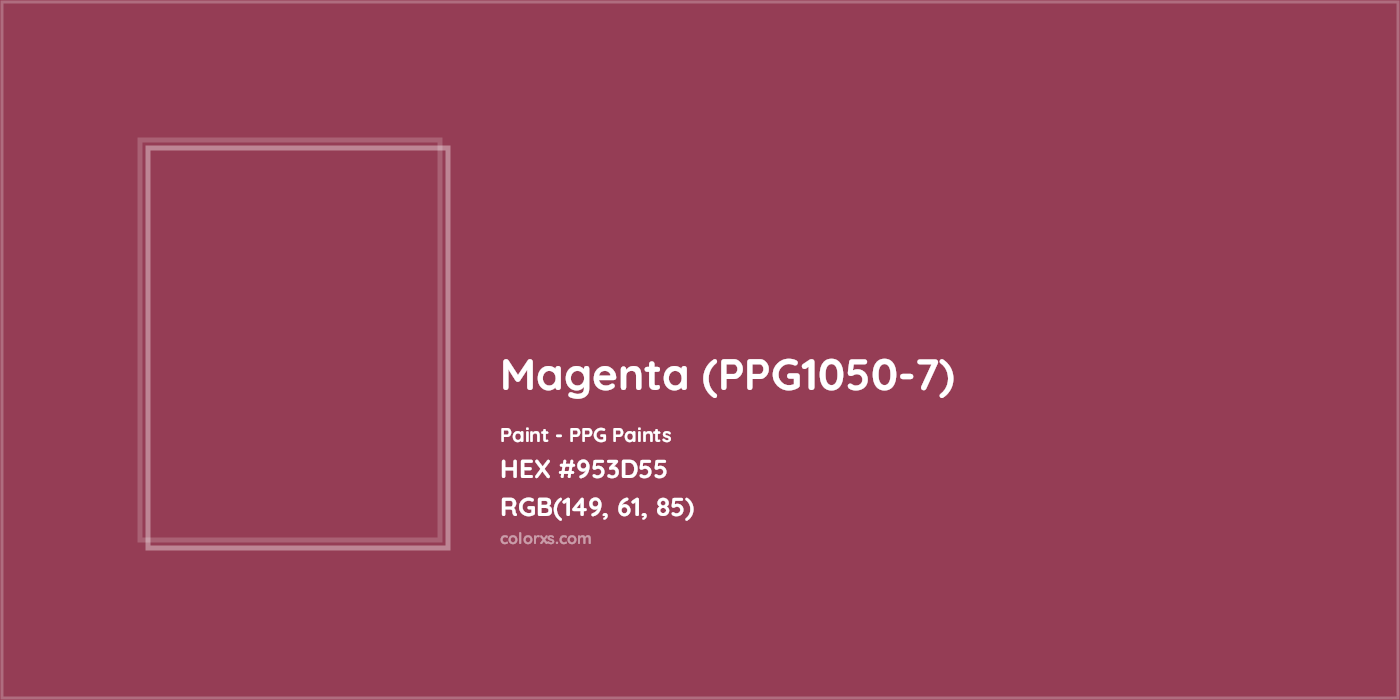 HEX #953D55 Magenta (PPG1050-7) Paint PPG Paints - Color Code