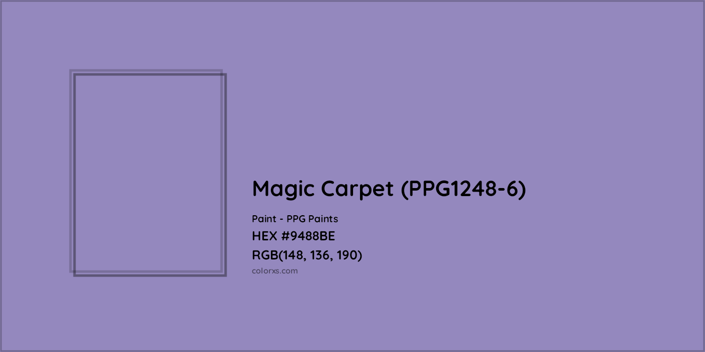 HEX #9488BE Magic Carpet (PPG1248-6) Paint PPG Paints - Color Code