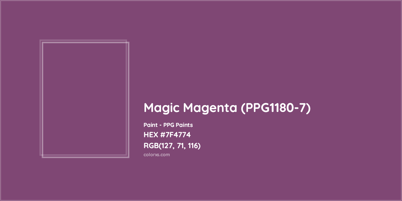 HEX #7F4774 Magic Magenta (PPG1180-7) Paint PPG Paints - Color Code