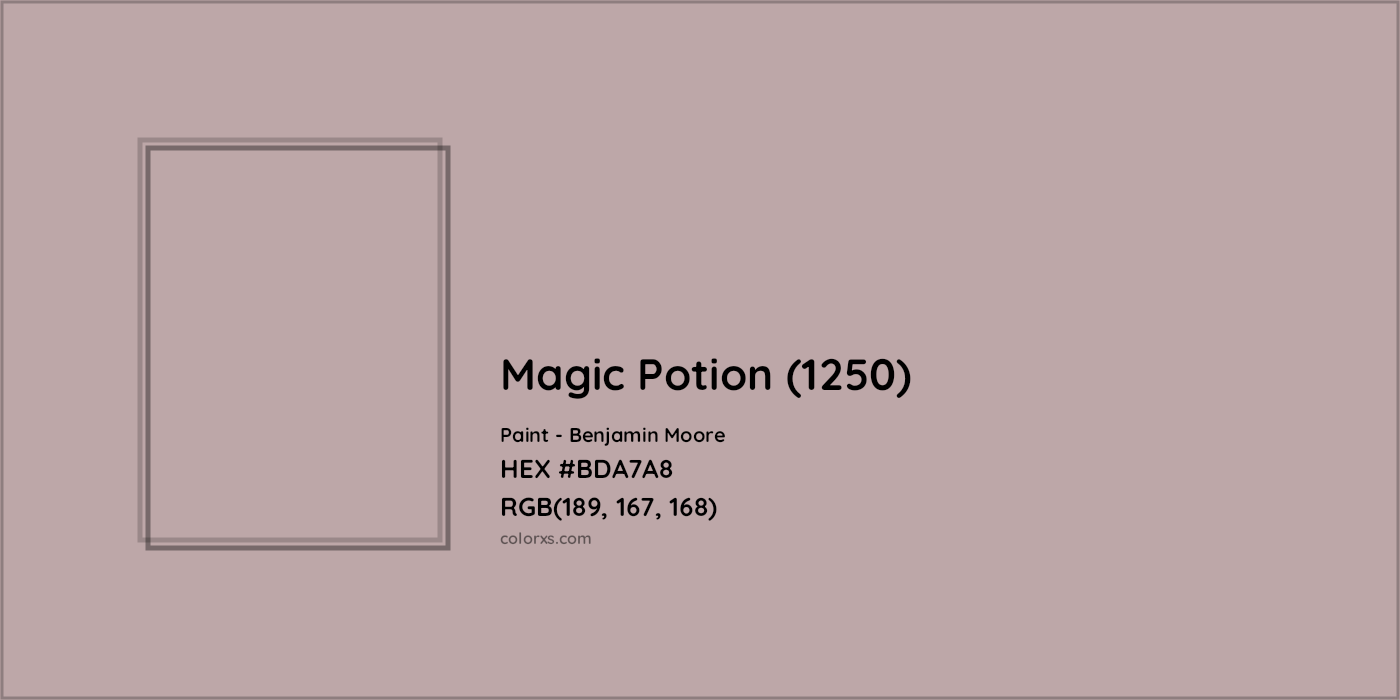HEX #BDA7A8 Magic Potion (1250) Paint Benjamin Moore - Color Code