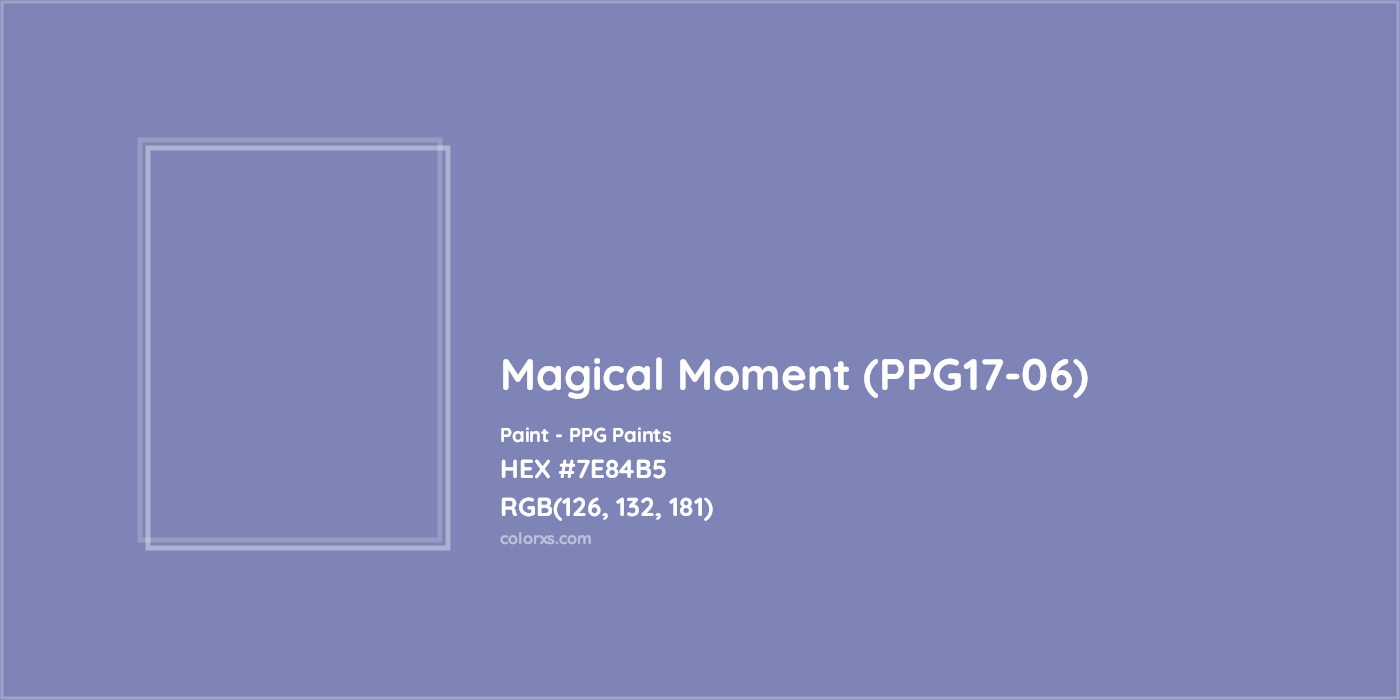 HEX #7E84B5 Magical Moment (PPG17-06) Paint PPG Paints - Color Code