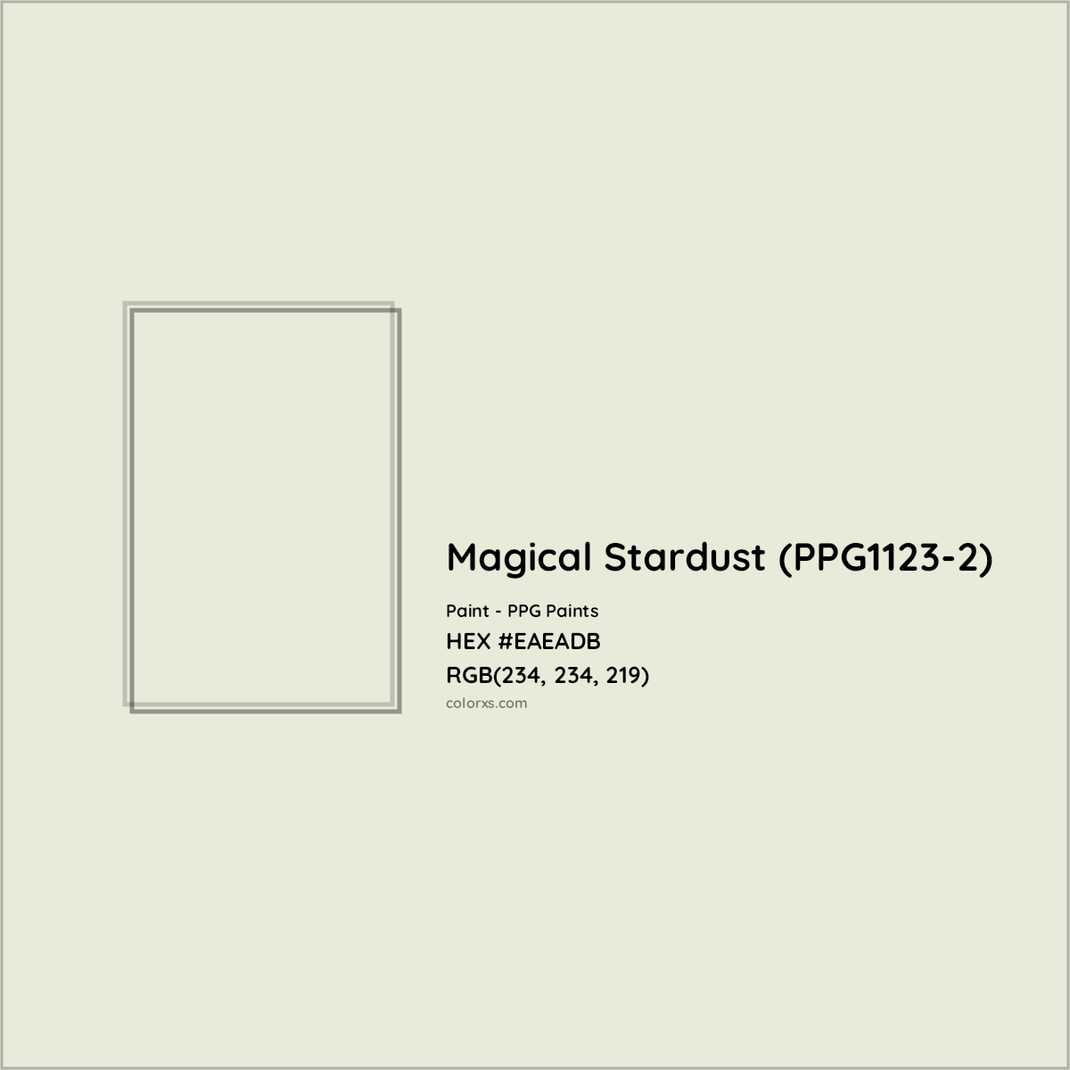 HEX #EAEADB Magical Stardust (PPG1123-2) Paint PPG Paints - Color Code