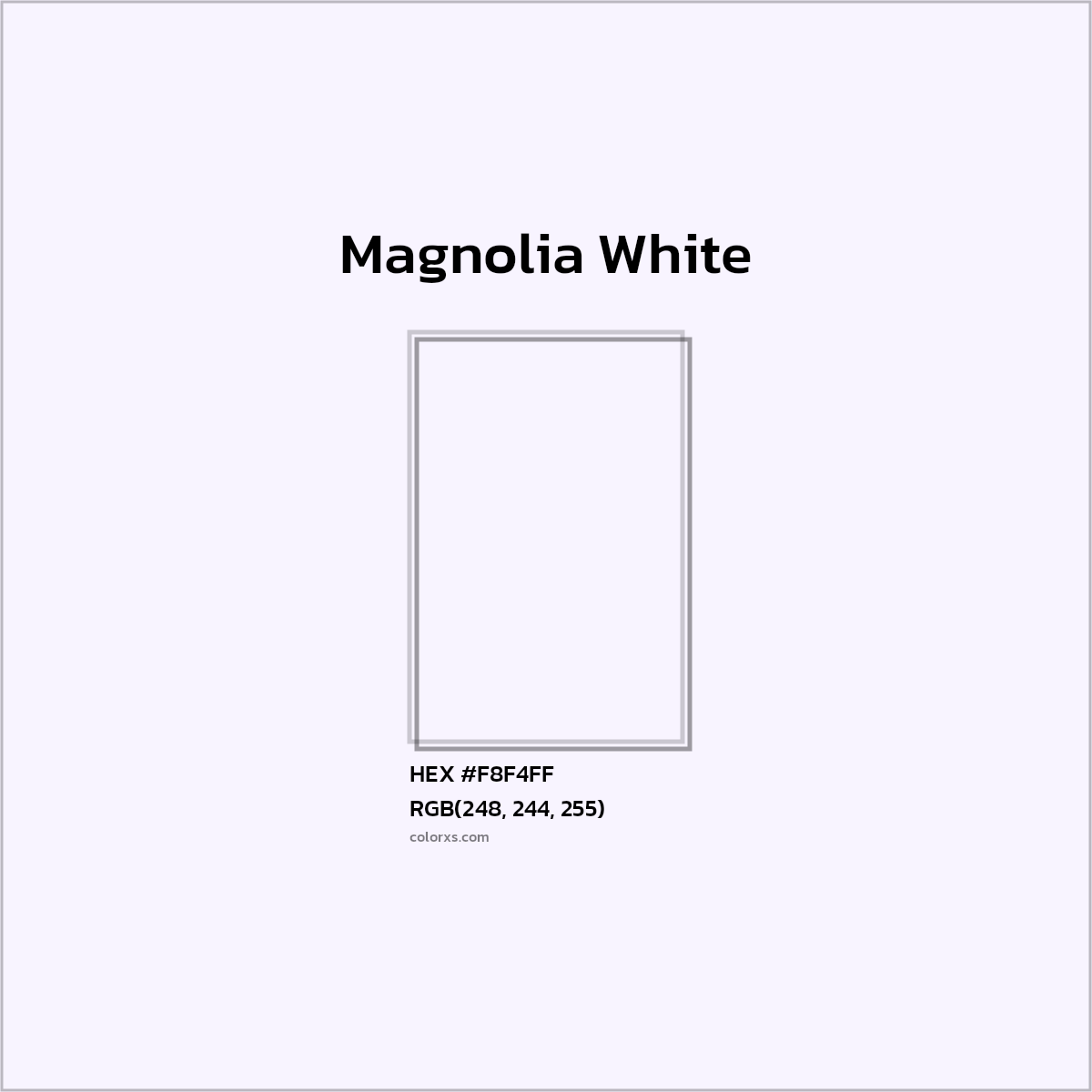 HEX #F8F4FF Magnolia White Color - Color Code