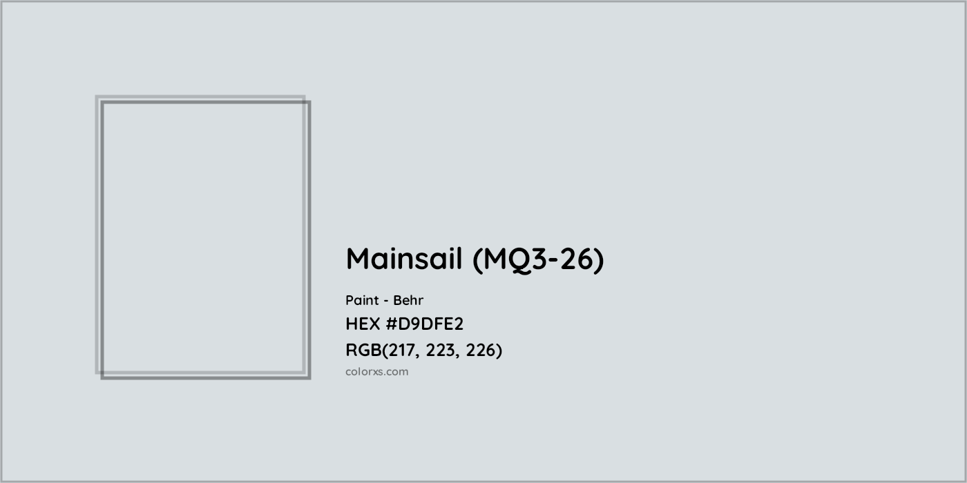 HEX #D9DFE2 Mainsail (MQ3-26) Paint Behr - Color Code