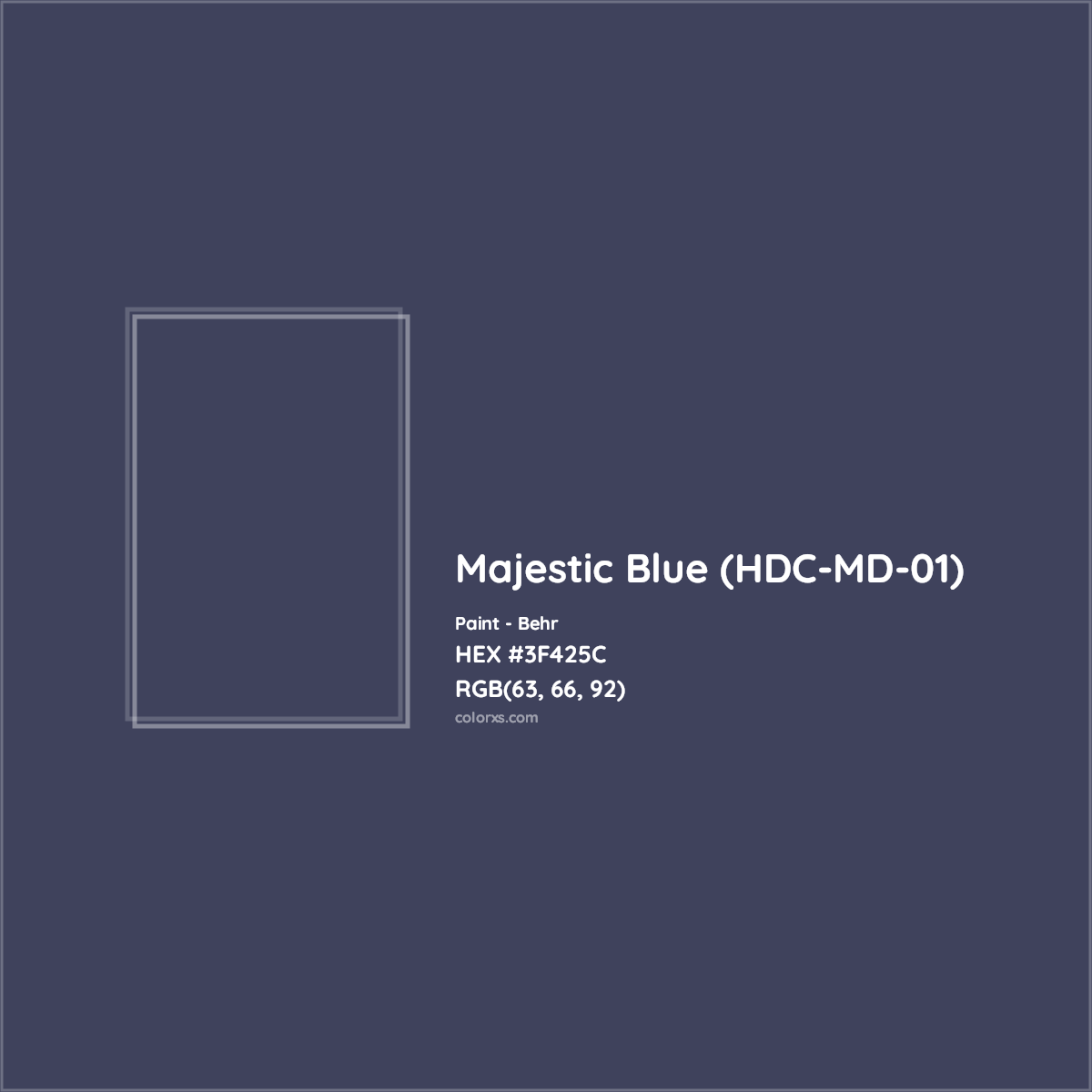 HEX #3F425C Majestic Blue (HDC-MD-01) Paint Behr - Color Code