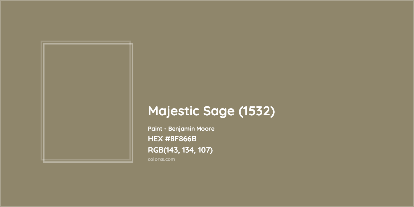 HEX #8F866B Majestic Sage (1532) Paint Benjamin Moore - Color Code