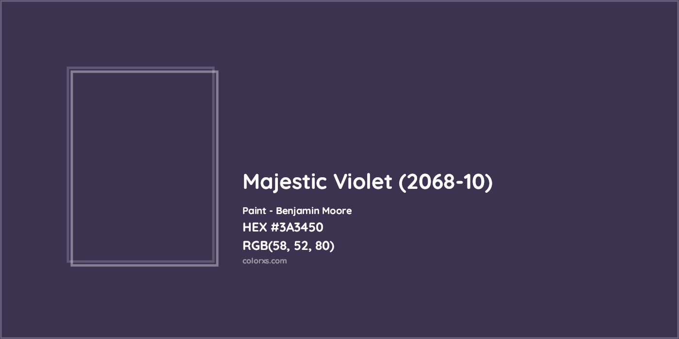 HEX #3A3450 Majestic Violet (2068-10) Paint Benjamin Moore - Color Code