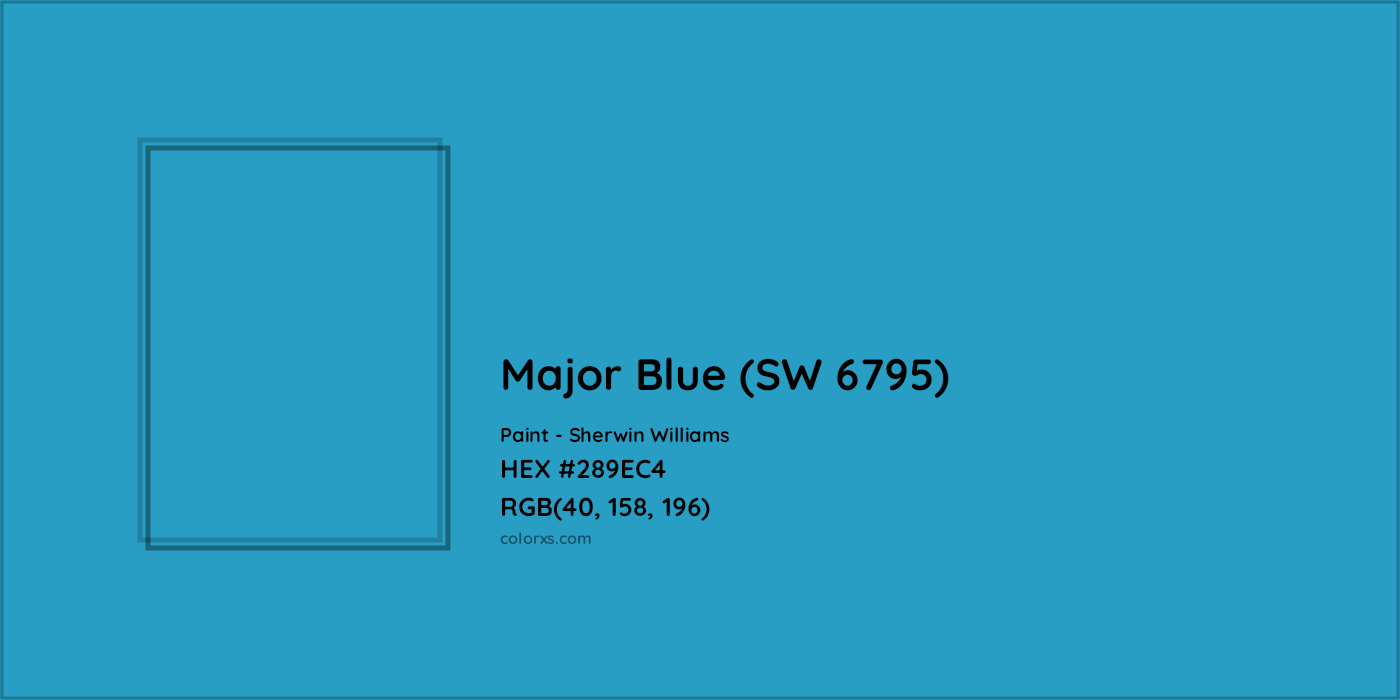HEX #289EC4 Major Blue (SW 6795) Paint Sherwin Williams - Color Code